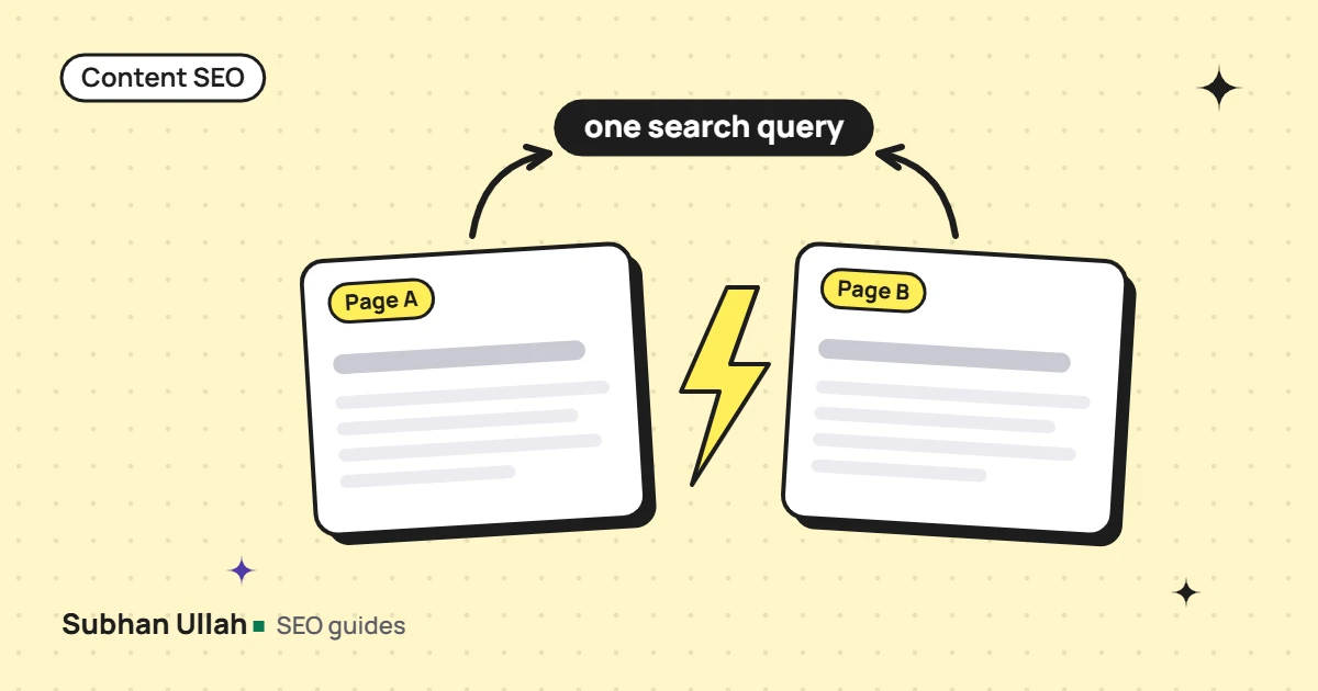 Illustration of two pages competing for one search query